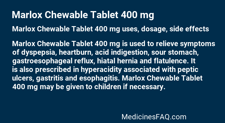 Marlox Chewable Tablet 400 mg