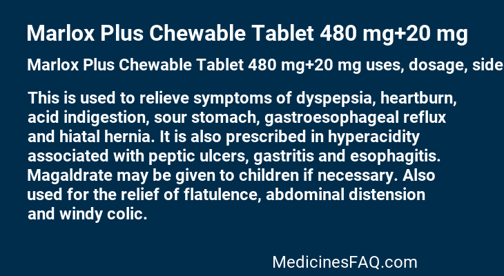 Marlox Plus Chewable Tablet 480 mg+20 mg