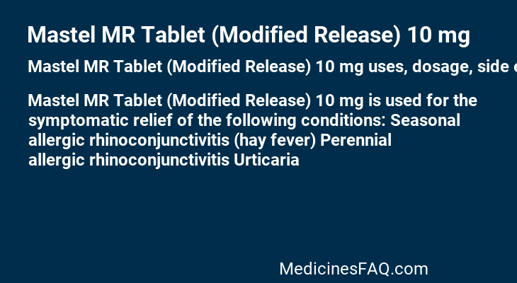 Mastel MR Tablet (Modified Release) 10 mg