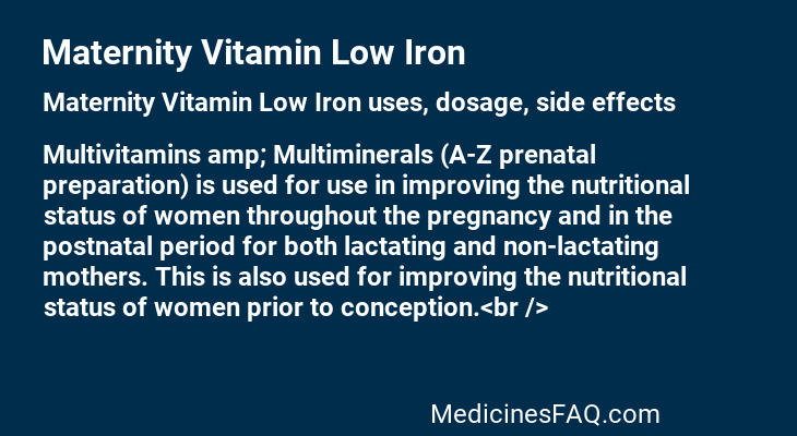 Maternity Vitamin Low Iron