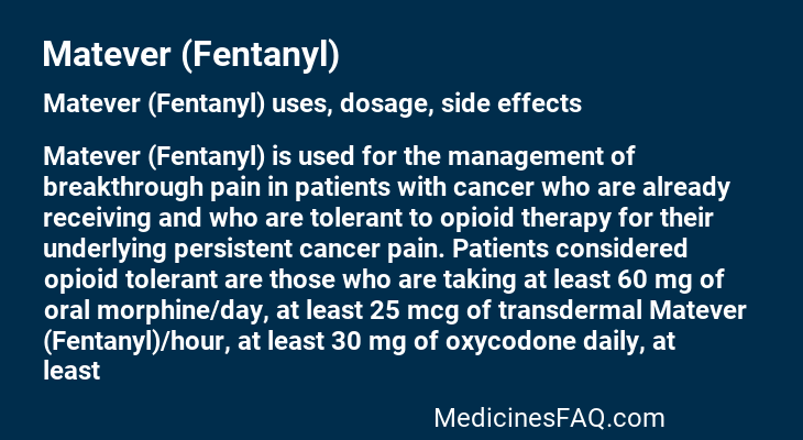 Matever (Fentanyl)