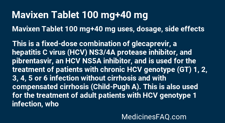 Mavixen Tablet 100 mg+40 mg