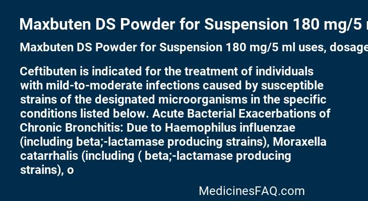 Maxbuten DS Powder for Suspension 180 mg/5 ml