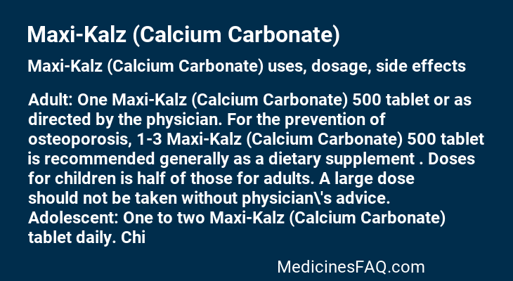 Maxi-Kalz (Calcium Carbonate)