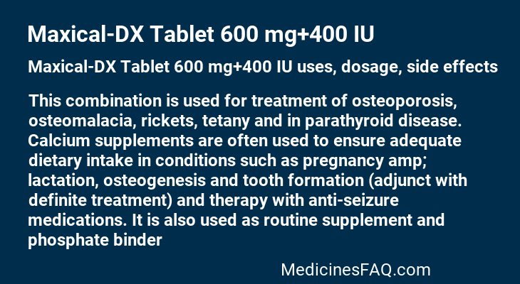 Maxical-DX Tablet 600 mg+400 IU