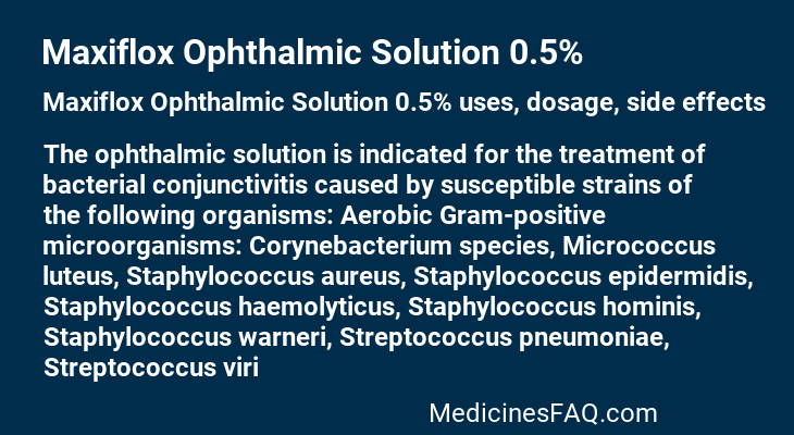 Maxiflox Ophthalmic Solution 0.5%