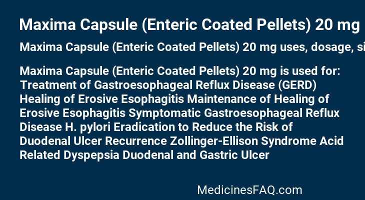 Maxima Capsule (Enteric Coated Pellets) 20 mg