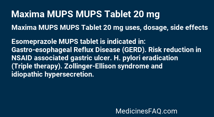 Maxima MUPS MUPS Tablet 20 mg