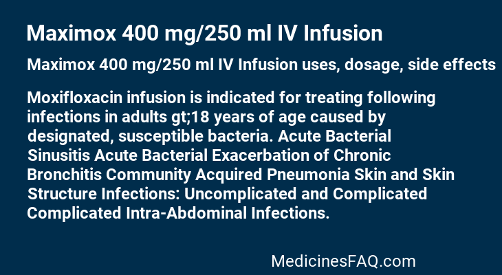 Maximox 400 mg/250 ml IV Infusion