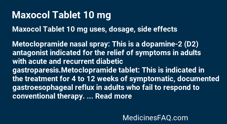 Maxocol Tablet 10 mg