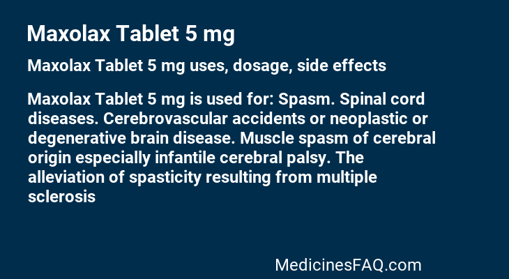 Maxolax Tablet 5 mg