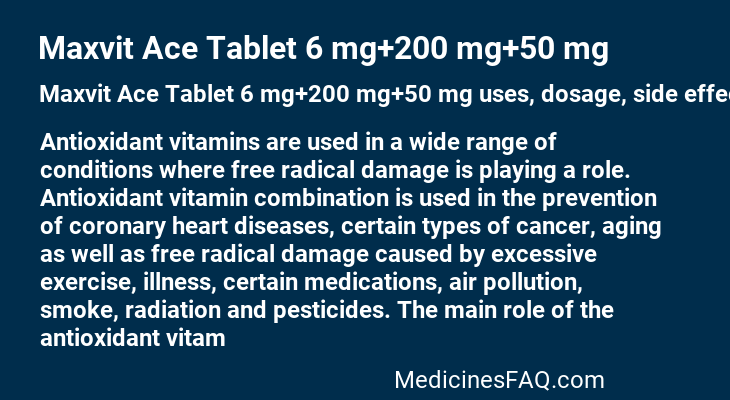 Maxvit Ace Tablet 6 mg+200 mg+50 mg