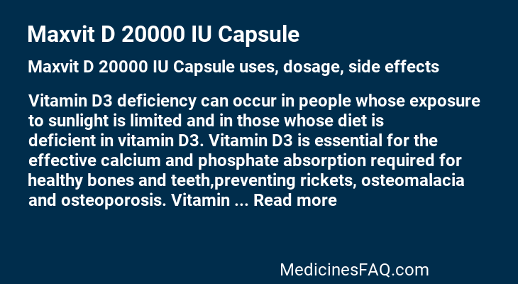 Maxvit D 20000 IU Capsule