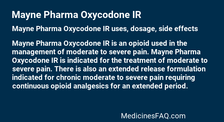 Mayne Pharma Oxycodone IR