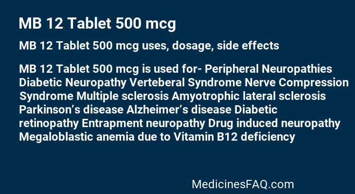 MB 12 Tablet 500 mcg