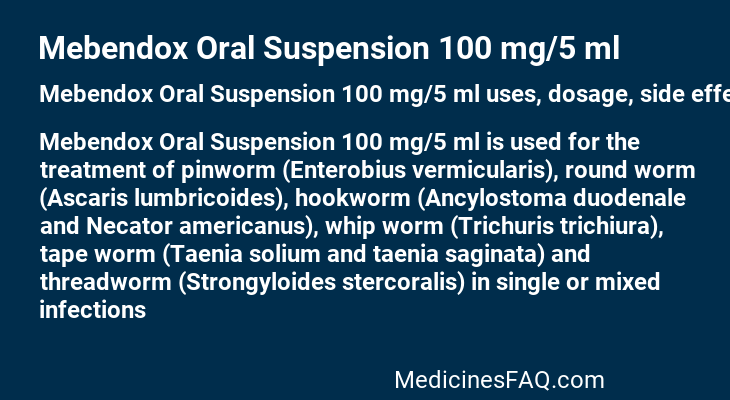 Mebendox Oral Suspension 100 mg/5 ml