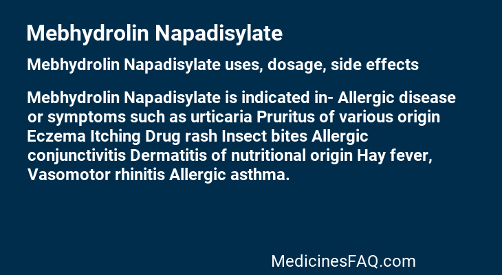 Mebhydrolin Napadisylate