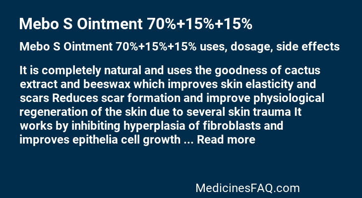 Mebo S Ointment 70%+15%+15%