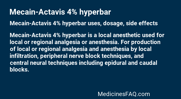 Mecain-Actavis 4% hyperbar