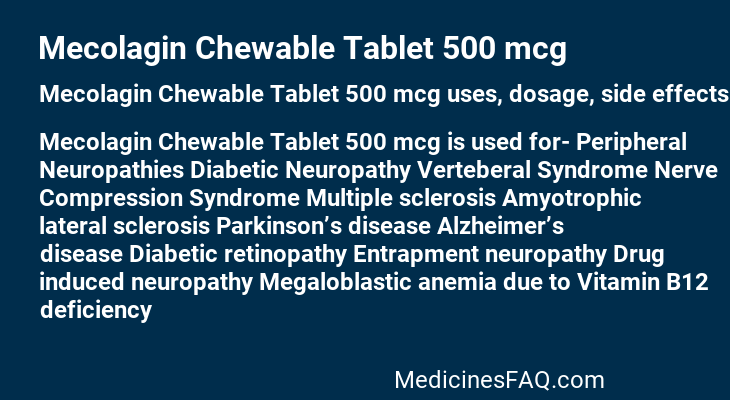 Mecolagin Chewable Tablet 500 mcg