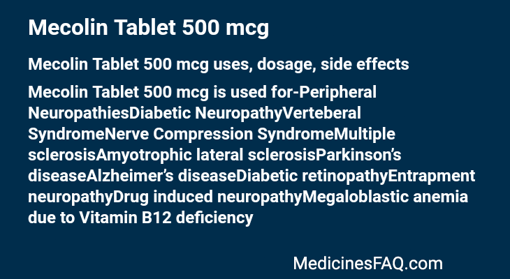 Mecolin Tablet 500 mcg