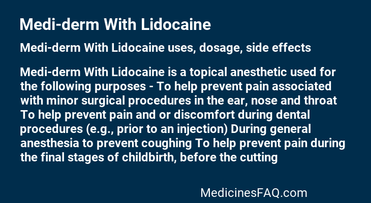 Medi-derm With Lidocaine