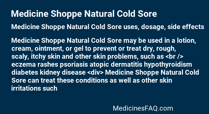 Medicine Shoppe Natural Cold Sore
