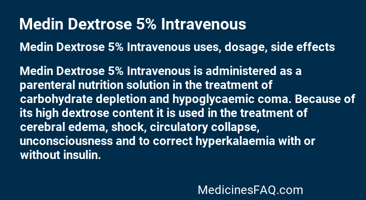 Medin Dextrose 5% Intravenous