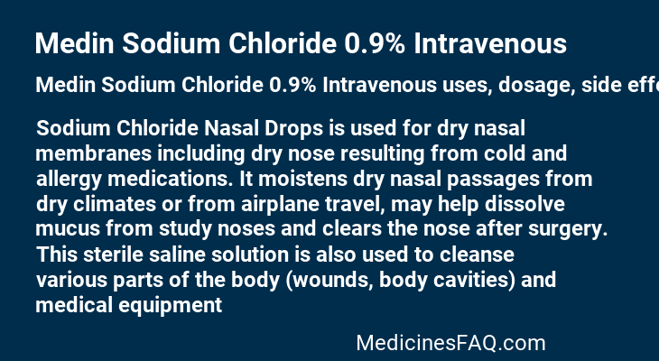 Medin Sodium Chloride 0.9% Intravenous