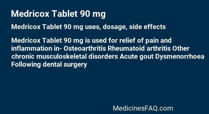 Medricox Tablet 90 mg