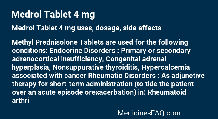 Medrol Tablet 4 mg