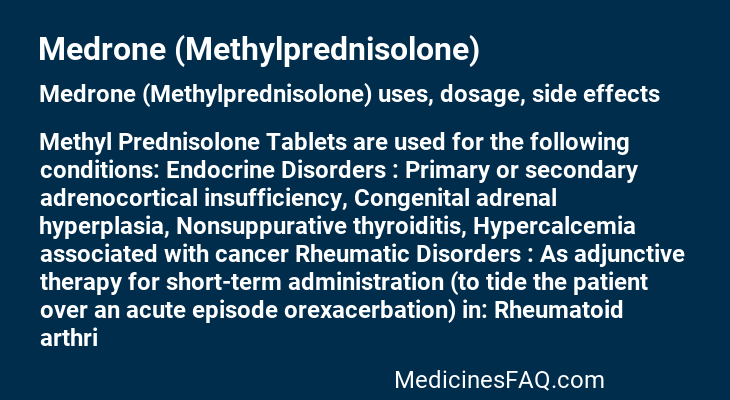 Medrone (Methylprednisolone)
