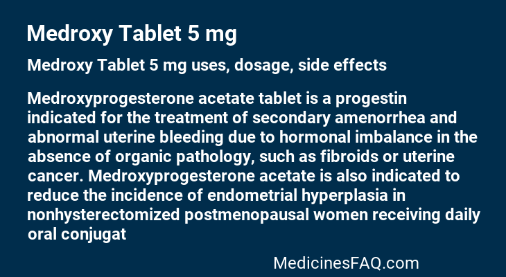 Medroxy Tablet 5 mg