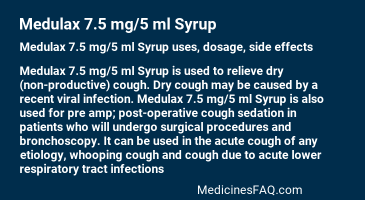 Medulax 7.5 mg/5 ml Syrup