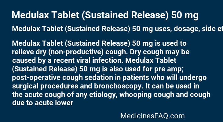 Medulax Tablet (Sustained Release) 50 mg