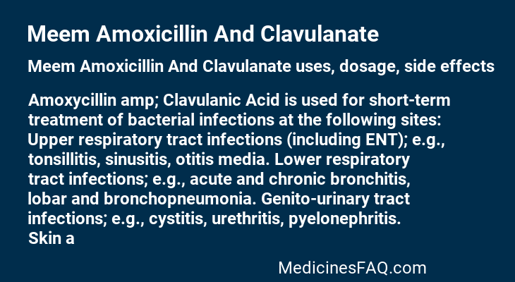 Meem Amoxicillin And Clavulanate
