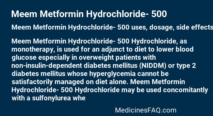 Meem Metformin Hydrochloride- 500
