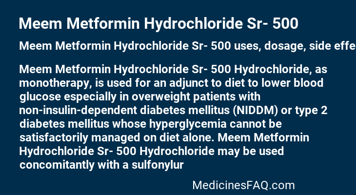 Meem Metformin Hydrochloride Sr- 500