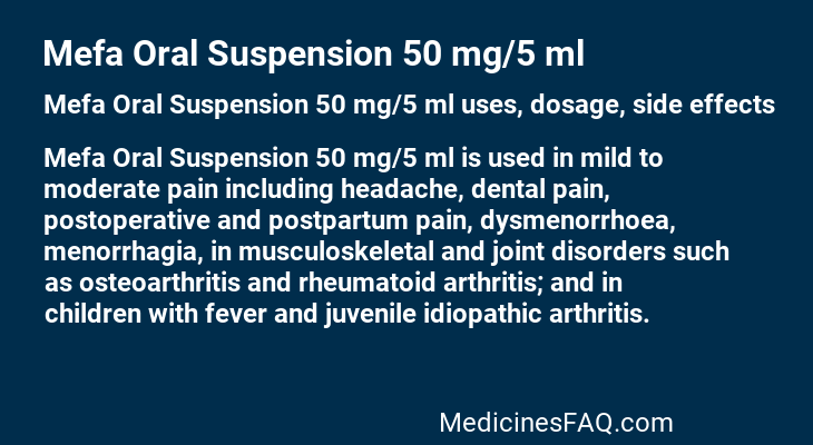 Mefa Oral Suspension 50 mg/5 ml