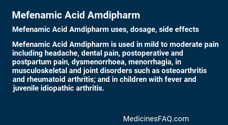 Mefenamic Acid Amdipharm