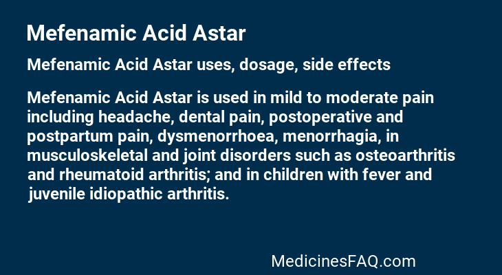Mefenamic Acid Astar