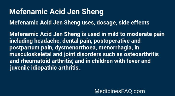Mefenamic Acid Jen Sheng