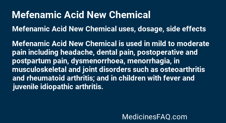Mefenamic Acid New Chemical