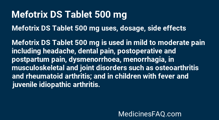 Mefotrix DS Tablet 500 mg