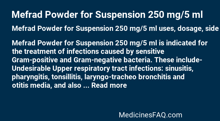 Mefrad Powder for Suspension 250 mg/5 ml