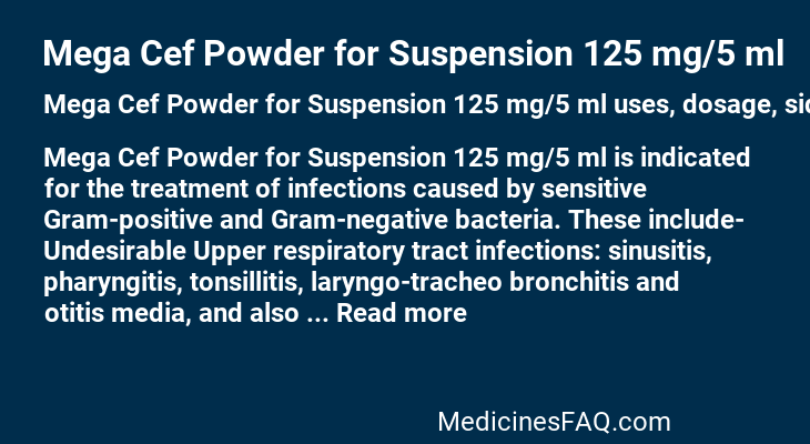 Mega Cef Powder for Suspension 125 mg/5 ml