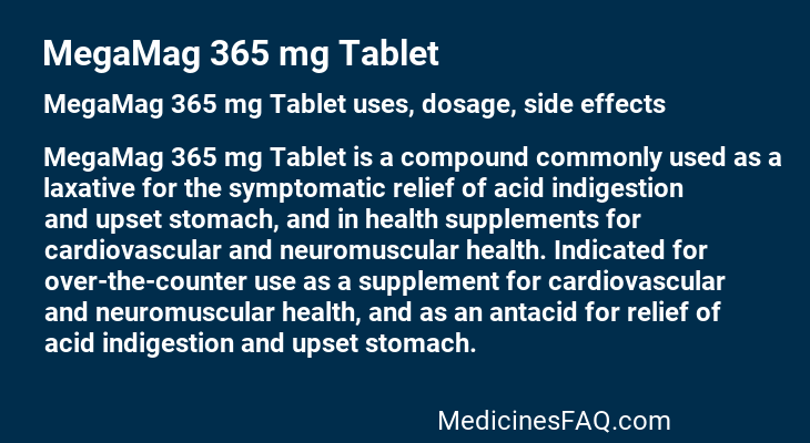 MegaMag 365 mg Tablet