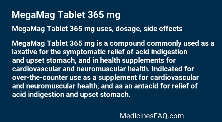 MegaMag Tablet 365 mg