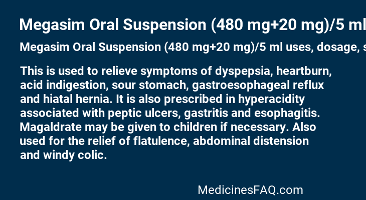 Megasim Oral Suspension (480 mg+20 mg)/5 ml