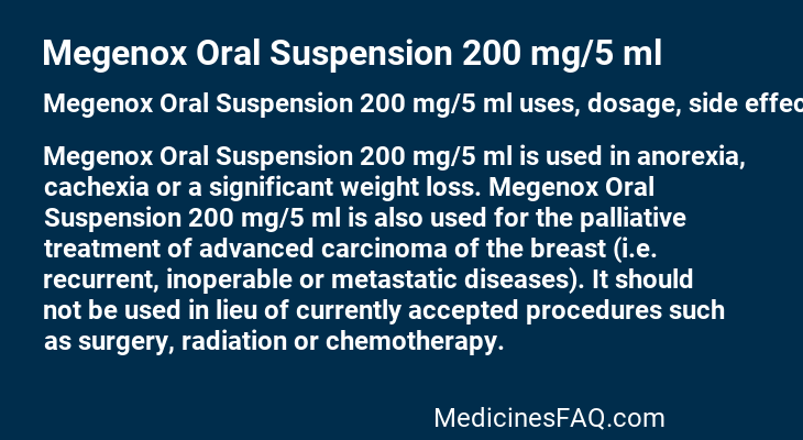 Megenox Oral Suspension 200 mg/5 ml